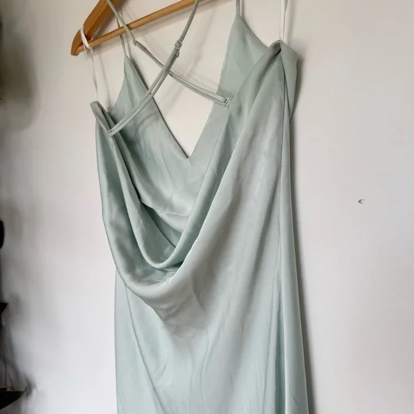 Aritzia Babaton Bellamy Cross Strap Plunge Back Satin Maxi Dress - Picture 8 of 10